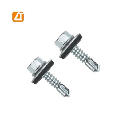 hex head self drilling screw with 3/4 epdm hex flange head customized self drilling screw