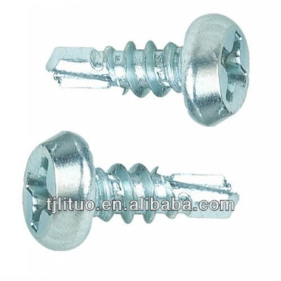 Zinc plated pan head self drilling screws