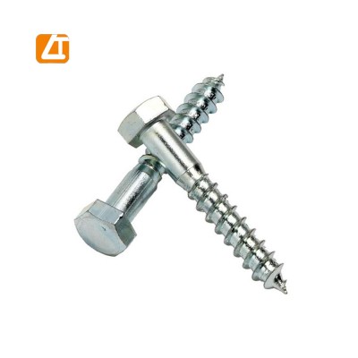 zinc plated din571 hex head wood lag screw